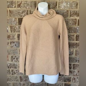 NWT Talbots Glittery Sweater Women's Size PS Festive Tan Cowl Neck